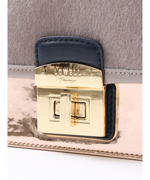 LOWELL things（ロウェル　シングス）の「オリジナルヒネリスクエア【予約】（ショルダーバッグ・レディース・NAVY/BG・F）」の7枚目の写真