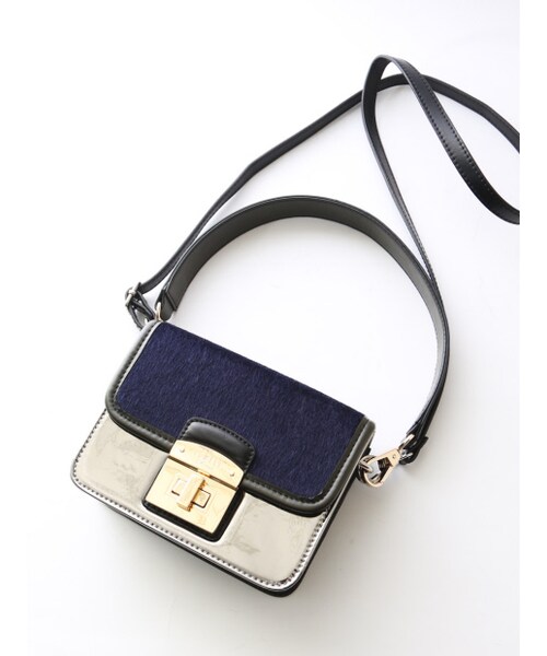 LOWELL things（ロウェル　シングス）の「オリジナルヒネリスクエア【予約】（ショルダーバッグ・レディース・NAVY/BG・F）」の3枚目の写真