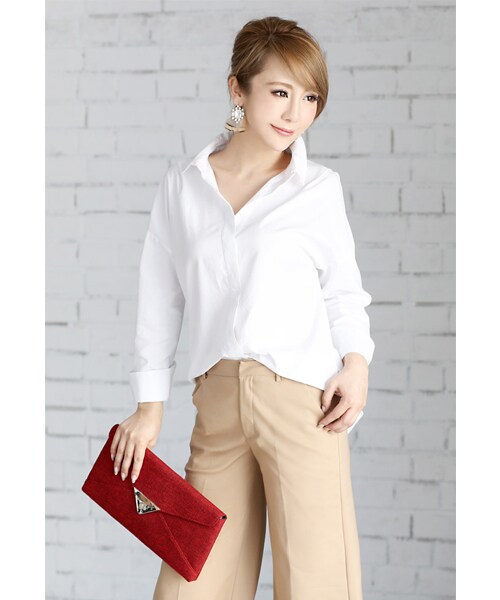 Rocotta by MOERY(ロコッタ)の「Rocotta(ロコッタ) by moery センタープレスガウチョパンツ(スラックス・レディース・ベージュ/ネイビー・S/M)」の6枚目の写真