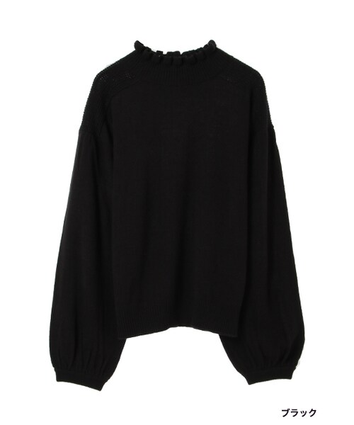 w closet(ダブルクローゼット)の「ハイネックパフスリーブニット(トップス・レディース・オフホワイト/ボルドー/Dグリーン/ブラック・FREE)」の2枚目の写真