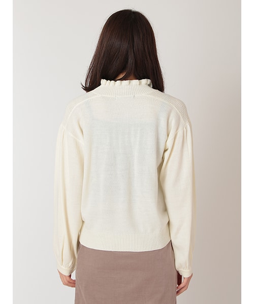 w closet(ダブルクローゼット)の「ハイネックパフスリーブニット(トップス・レディース・オフホワイト/ボルドー/Dグリーン/ブラック・FREE)」の7枚目の写真