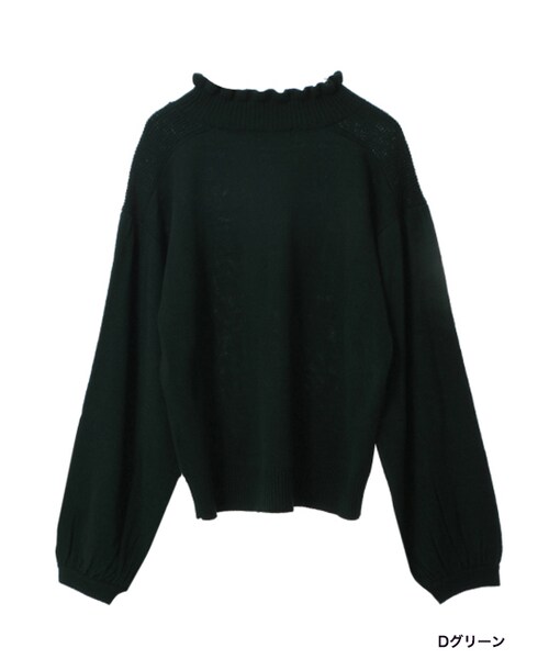 w closet(ダブルクローゼット)の「ハイネックパフスリーブニット(トップス・レディース・オフホワイト/ボルドー/Dグリーン/ブラック・FREE)」の3枚目の写真