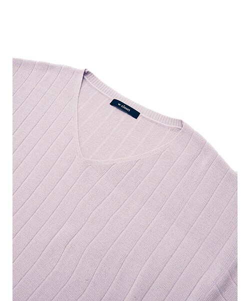 w closet（ダブルクローゼット）の「12G総針Vネックニット（トップス・レディース・ラベンダー/グレー/ブラウン/ブラック・FREE）」の8枚目の写真