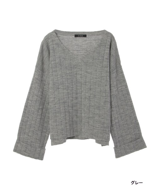 w closet（ダブルクローゼット）の「12G総針Vネックニット（トップス・レディース・ラベンダー/グレー/ブラウン/ブラック・FREE）」の2枚目の写真