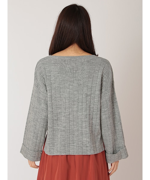 w closet（ダブルクローゼット）の「12G総針Vネックニット（トップス・レディース・ラベンダー/グレー/ブラウン/ブラック・FREE）」の7枚目の写真