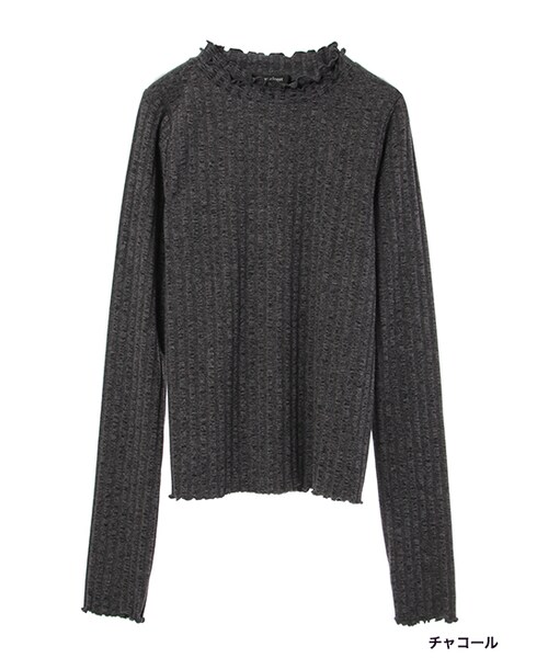 w closet（ダブルクローゼット）の「メローハイネックプルオーバー（トップス・レディース・オフホワイト/エンジ/チャコール/ブラック・FREE）」の3枚目の写真