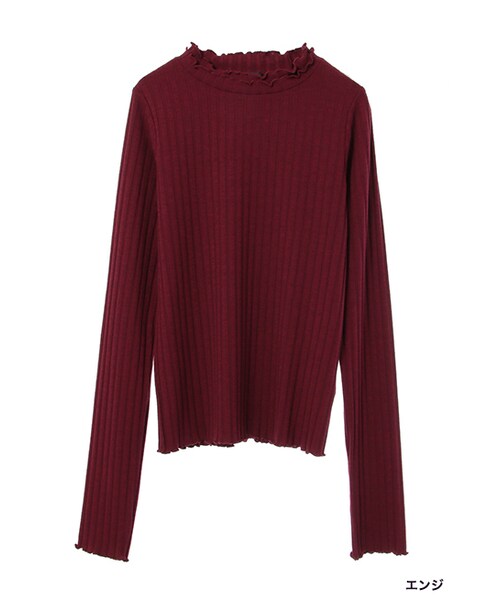 w closet（ダブルクローゼット）の「メローハイネックプルオーバー（トップス・レディース・オフホワイト/エンジ/チャコール/ブラック・FREE）」の4枚目の写真