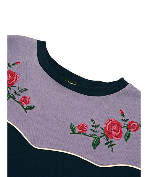 w closet(ダブルクローゼット)の「ウエスタン風刺繍入りプルオーバー(トップス・レディース・レンガ/ネイビー/ブラック・FREE)」の7枚目の写真