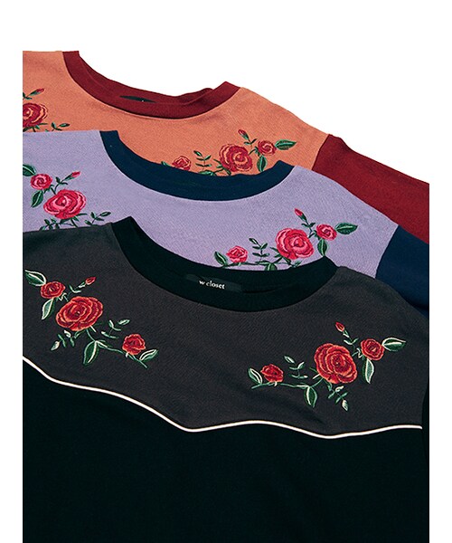 w closet(ダブルクローゼット)の「ウエスタン風刺繍入りプルオーバー(トップス・レディース・レンガ/ネイビー/ブラック・FREE)」の11枚目の写真