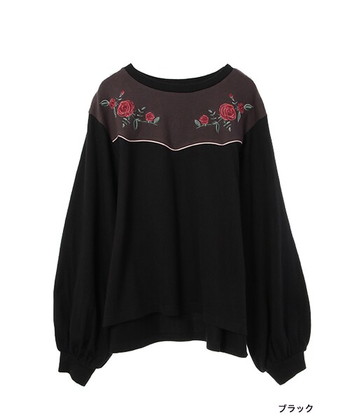 w closet(ダブルクローゼット)の「ウエスタン風刺繍入りプルオーバー(トップス・レディース・レンガ/ネイビー/ブラック・FREE)」の1枚目の写真