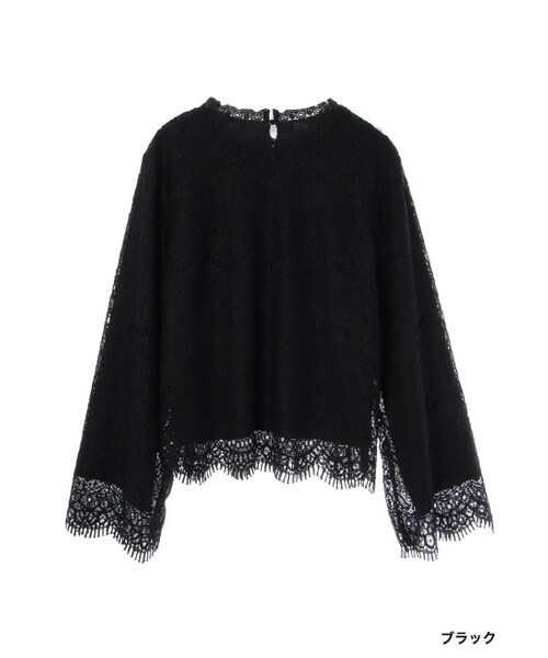 w closet（ダブルクローゼット）の「レーススカラッププルオーバー（トップス・レディース・オフホワイト/Dオレンジ/ブラック・FREE）」の2枚目の写真