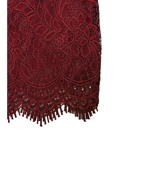 w closet（ダブルクローゼット）の「レーススカラッププルオーバー（トップス・レディース・オフホワイト/Dオレンジ/ブラック・FREE）」の9枚目の写真