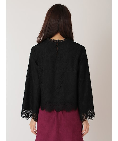 w closet（ダブルクローゼット）の「レーススカラッププルオーバー（トップス・レディース・オフホワイト/Dオレンジ/ブラック・FREE）」の6枚目の写真