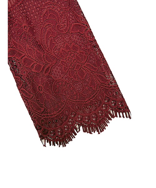 w closet（ダブルクローゼット）の「レーススカラッププルオーバー（トップス・レディース・オフホワイト/Dオレンジ/ブラック・FREE）」の8枚目の写真