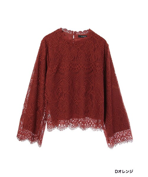 w closet（ダブルクローゼット）の「レーススカラッププルオーバー（トップス・レディース・オフホワイト/Dオレンジ/ブラック・FREE）」の3枚目の写真