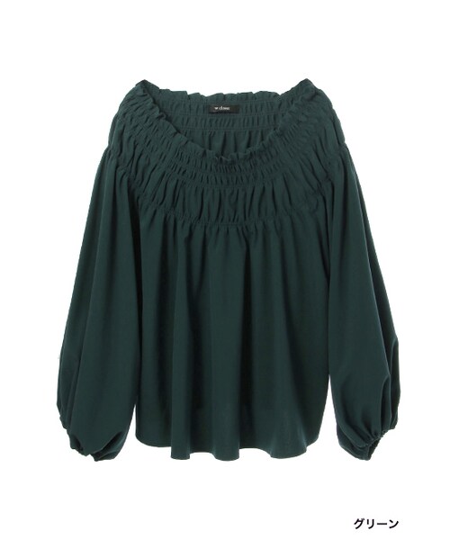 w closet（ダブルクローゼット）の「シャーリング長袖プルオーバー（トップス・レディース・Dピンク/ブラウン/グリーン・FREE）」の2枚目の写真