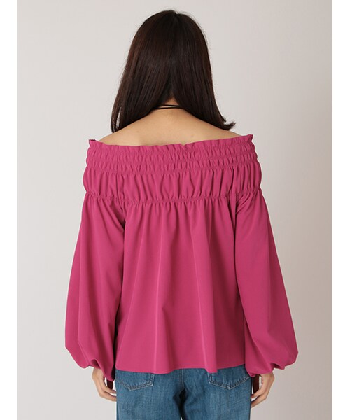 w closet（ダブルクローゼット）の「シャーリング長袖プルオーバー（トップス・レディース・Dピンク/ブラウン/グリーン・FREE）」の6枚目の写真