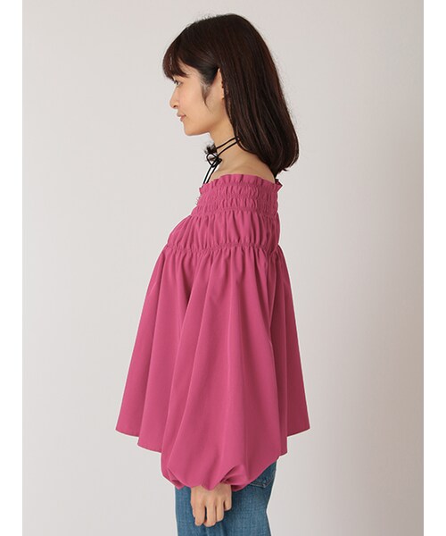 w closet（ダブルクローゼット）の「シャーリング長袖プルオーバー（トップス・レディース・Dピンク/ブラウン/グリーン・FREE）」の5枚目の写真