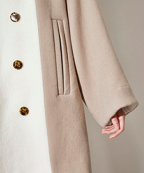 CINOH（チノ）の「オーバーサイズメルトンPコート ベージュ（その他・レディース・BGE/TAN/BLK・38）」の9枚目の写真