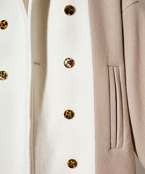 CINOH（チノ）の「オーバーサイズメルトンPコート ベージュ（その他・レディース・BGE/TAN/BLK・38）」の8枚目の写真