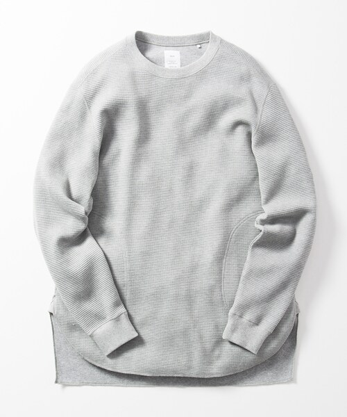 Name.（ネーム）の「ワッフルクルーネック（その他・メンズ・WHT/GRY・0/1）」の2枚目の写真