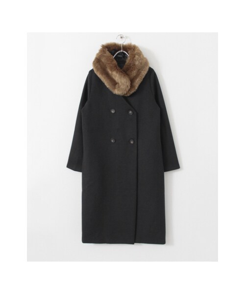 KBF（ケイビーエフ）の「ファーティペットコート（ジャケット/アウター・レディース・GRAY/GREEN/BLACK・one）」の2枚目の写真