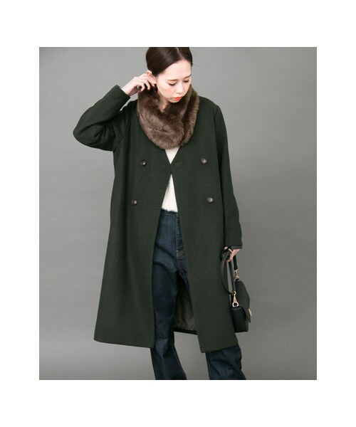 KBF（ケイビーエフ）の「ファーティペットコート（ジャケット/アウター・レディース・GRAY/GREEN/BLACK・one）」の13枚目の写真