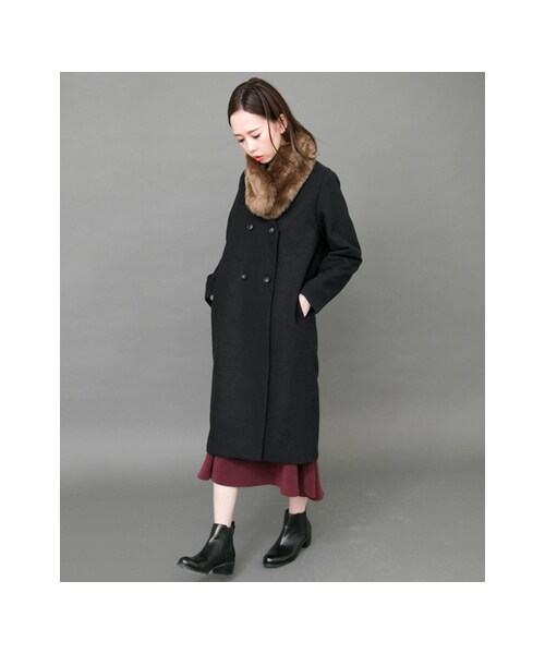 KBF（ケイビーエフ）の「ファーティペットコート（ジャケット/アウター・レディース・GRAY/GREEN/BLACK・one）」の11枚目の写真