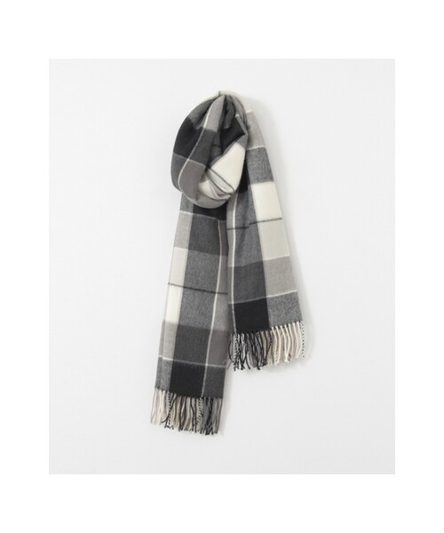 KBF（ケイビーエフ）の「チェック大判ストール（ファッション雑貨・レディース・BLK/BLUE/KHAKI/GRAY・one）」の2枚目の写真