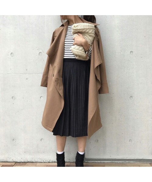 copine（コピン）の「ツイル素材ドレープトレンチコート/テロンチ（トレンチコート・レディース・その他）」の3枚目の写真