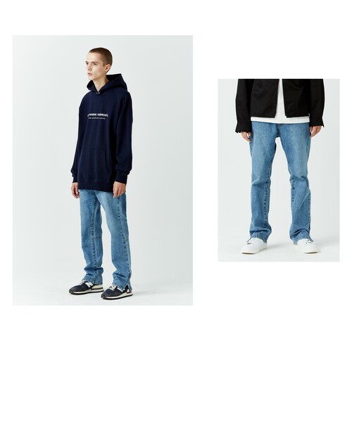 LIFUL MINIMAL GARMENTS.(ライフルミニマルガーメンツ)の「SIDE-ZIP WASHED DENIM PANTS washed blue(パンツ・メンズ・기타)」の1枚目の写真