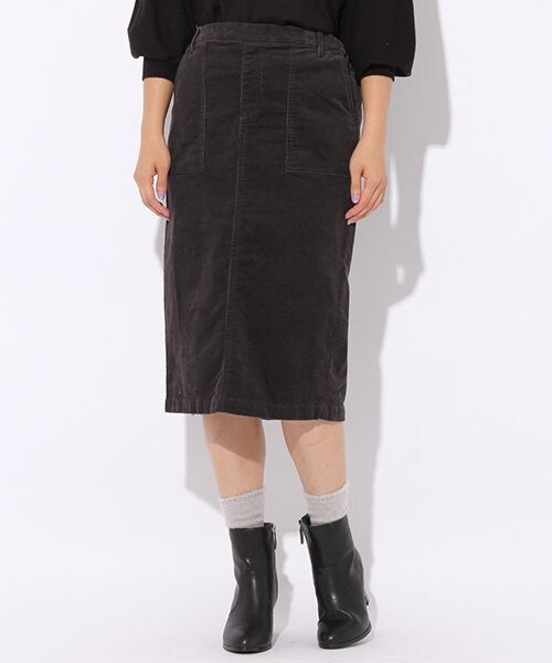 niko and...（ニコアンド）の「コーデュロイタイトスカート（スカート・チャコール/キャメル/カーキ/ネイビー・M/L）」の5枚目の写真