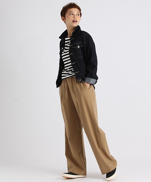 studio CLIP（スタディオクリップ）の「ポリエステルレーヨン2WAYワイドタックパンツ（パンツ・ストライプ/チェック/ブラック/ブラウン・M/L/S(WEB限定)/LL(WEB限定)）」の8枚目の写真