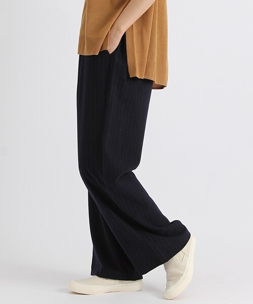 studio CLIP（スタディオクリップ）の「ポリエステルレーヨン2WAYワイドタックパンツ（パンツ・ストライプ/チェック/ブラック/ブラウン・M/L/S(WEB限定)/LL(WEB限定)）」の9枚目の写真