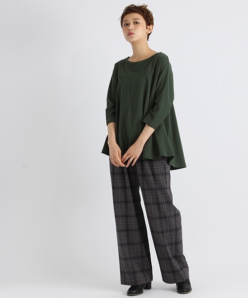 studio CLIP（スタディオクリップ）の「ポリエステルレーヨン2WAYワイドタックパンツ（パンツ・ストライプ/チェック/ブラック/ブラウン・M/L/S(WEB限定)/LL(WEB限定)）」の6枚目の写真