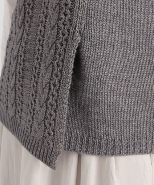 studio CLIP（スタディオクリップ）の「5ゲージベスト×インナーセット（トップス・ライトグレー/ブラック/キャメル・M/L）」の9枚目の写真