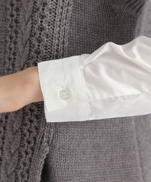 studio CLIP（スタディオクリップ）の「5ゲージベスト×インナーセット（トップス・ライトグレー/ブラック/キャメル・M/L）」の8枚目の写真