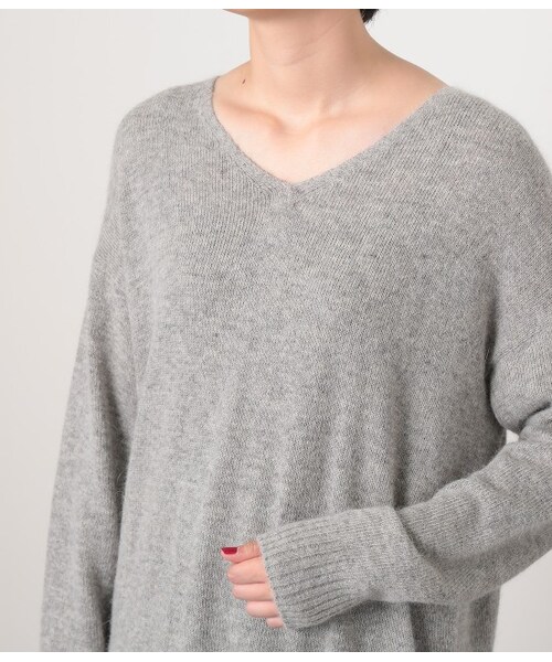 LE JUN(ルジュン)の「アンゴラVNニットワンピース(ワンピース/ドレス・ブラック/グレー・F)」の6枚目の写真