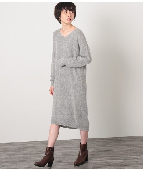 LE JUN(ルジュン)の「アンゴラVNニットワンピース(ワンピース/ドレス・ブラック/グレー・F)」の10枚目の写真