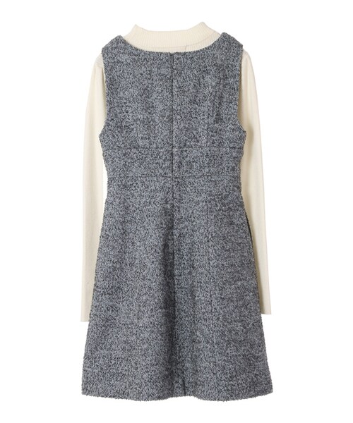 31 Sons de mode（トランテアン　ソン　ドゥ　モード）の「ループツイードハイウエストジャンスカ《予約アイテム》（ワンピース/ドレス・レディース・サックスブルー/ブラック・36/38）」の5枚目の写真