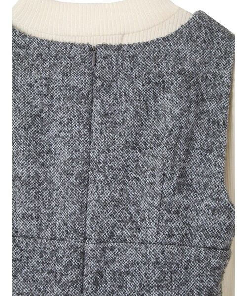 31 Sons de mode（トランテアン　ソン　ドゥ　モード）の「ループツイードハイウエストジャンスカ《予約アイテム》（ワンピース/ドレス・レディース・サックスブルー/ブラック・36/38）」の8枚目の写真