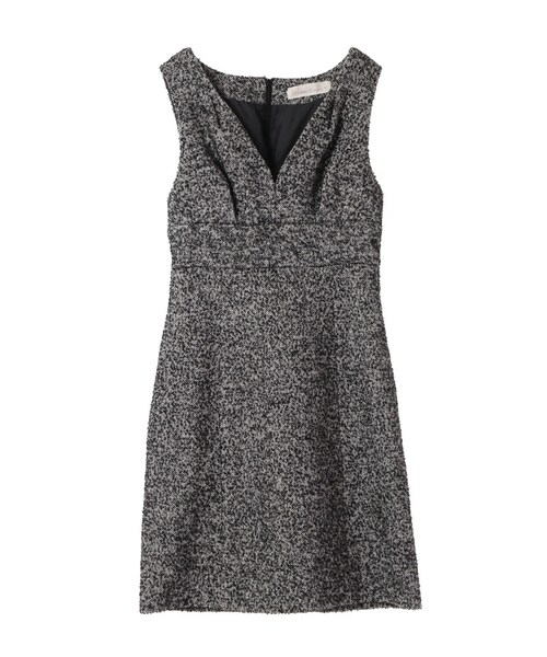 31 Sons de mode（トランテアン　ソン　ドゥ　モード）の「ループツイードハイウエストジャンスカ《予約アイテム》（ワンピース/ドレス・レディース・サックスブルー/ブラック・36/38）」の2枚目の写真