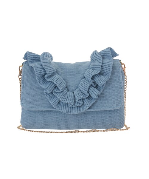 31 Sons de mode（トランテアン　ソン　ドゥ　モード）の「ニットフリルショルダー《予約アイテム》（バッグ・レディース・グレー/サックスブルー/ホワイト・フリー）」の3枚目の写真