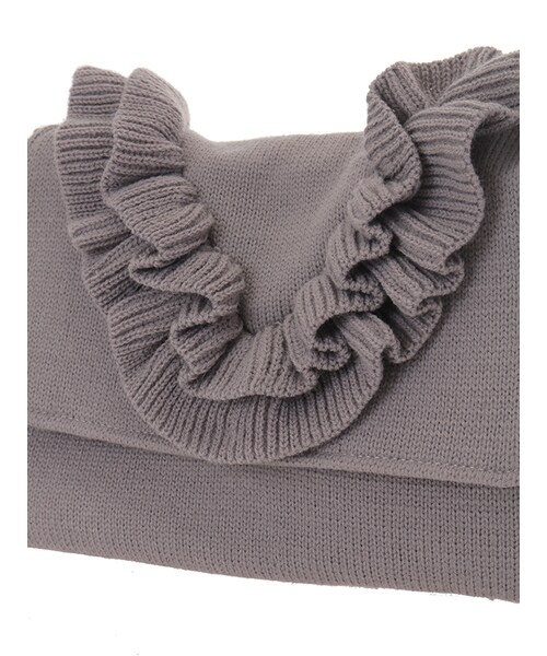 31 Sons de mode（トランテアン　ソン　ドゥ　モード）の「ニットフリルショルダー《予約アイテム》（バッグ・レディース・グレー/サックスブルー/ホワイト・フリー）」の5枚目の写真