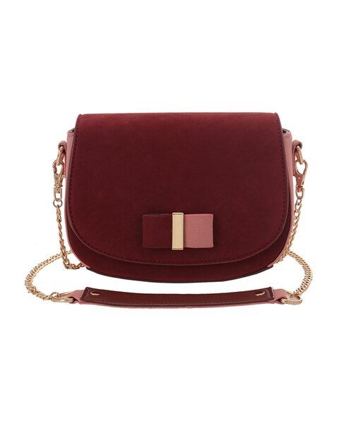 31 Sons de mode（トランテアン　ソン　ドゥ　モード）の「バイカラーリボンショルダー《予約アイテム》（バッグ・レディース・ベージュ/ブラック/エンジ・フリー）」の3枚目の写真