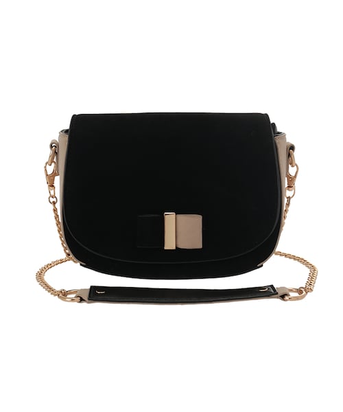 31 Sons de mode（トランテアン　ソン　ドゥ　モード）の「バイカラーリボンショルダー《予約アイテム》（バッグ・レディース・ベージュ/ブラック/エンジ・フリー）」の2枚目の写真