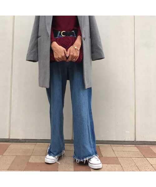 copine（コピン）の「再々再入荷★大人気！!サイドラインワイドデニムパンツ（デニムパンツ・レディース・その他）」の11枚目の写真