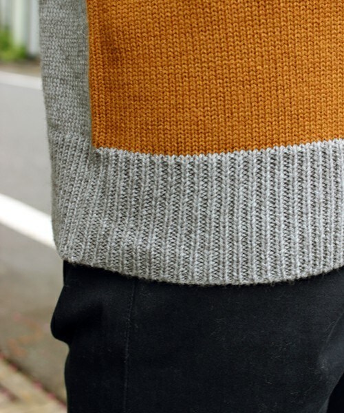 UNION STATION（ユニオンステーション）の「【2016-17AW商品】フロント切り替えクルーニット（ニット/セーター・メンズ・ホワイト系その他/グレー系その他/ネイビー・S/M/L/LL）」の8枚目の写真