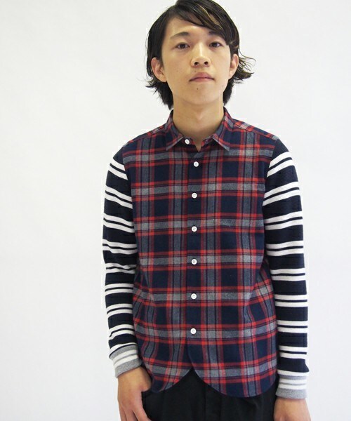 FRAPBOIS（フラボア）の「ネルムッシュ（シャツ/ブラウス・メンズ・ネイビー/イエロー・1/2/3）」の11枚目の写真