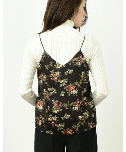 INTERPLANET（インタープラネット）の「ROSEPt 2WAYキャミソール（キャミソール・レディース・ブラック/ブラウン・FREE）」の8枚目の写真